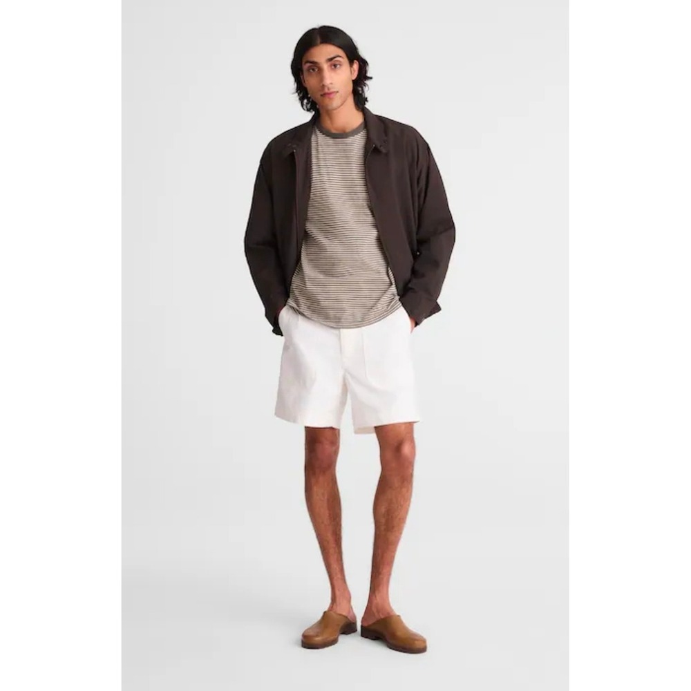 Madewell Fatigue Herringbone Camp Shorts Soft White 34 Mens Cotton Old Money